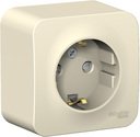 Schneider Electric Blanca BLNRA011112 Розетка одинарная с заземляющим контактом и изоляционной пластиной (16 А, в сборе, шторки, открытая установка, молоко)