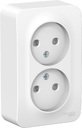 Schneider Electric Blanca BLNRA001211 Розетка двойная с изоляционной пластиной (16 А, в сборе, шторки, открытая установка, белая)