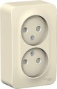 Schneider Electric Blanca BLNRA001212 Розетка двойная с изоляционной пластиной (16 А, в сборе, шторки, открытая установка, молоко)