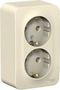 Schneider Electric Blanca BLNRA010202 Розетка двойная с заземляющим контактом (16 А, в сборе, открытая установка, молоко)