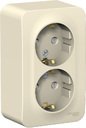 Schneider Electric Blanca BLNRA011212 Розетка двойная с заземляющим контактом и изоляционной пластиной (16 А, в сборе, шторки, открытая установка, молоко)