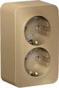 Schneider Electric Blanca BLNRA011214 Розетка двойная с заземляющим контактом и изоляционной пластиной (16 А, в сборе, шторки, открытая установка, титан)