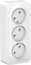 Schneider Electric Blanca BLNRA000311 Розетка тройная с изоляционной пластиной (16 А, в сборе, открытая установка, белая)