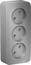 Schneider Electric Blanca BLNRA000313 Розетка тройная с изоляционной пластиной (16 А, в сборе, открытая установка, алюминий)
