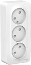 Schneider Electric Blanca BLNRA001311 Розетка тройная с изоляционной пластиной (16 А, в сборе, шторки, открытая установка, белая)