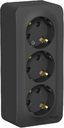 Schneider Electric Blanca BLNRA010316 Розетка тройная с заземляющим контактом и изоляционной пластиной (16 А, в сборе, открытая установка, антрацит)