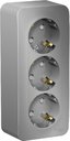 Schneider Electric Blanca BLNRA011313 Розетка тройная с заземляющим контактом и изоляционной пластиной (16 А, в сборе, шторки, открытая установка, алюминий)