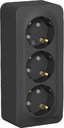 Schneider Electric Blanca BLNRA011316 Розетка тройная с заземляющим контактом и изоляционной пластиной (16 А, в сборе, шторки, открытая установка, антрацит)