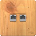 Schneider Electric Blanca BLNIS045455 Розетка компьютерная (2xRJ45, в сборе, скрытая установка, ясень)