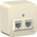 Schneider Electric Blanca BLNIA045452 Розетка компьютерная (2xRJ45, в сборе, открытая установка, молоко)