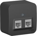 Schneider Electric Blanca BLNIA045456 Розетка компьютерная (2xRJ45, в сборе, открытая установка, антрацит)