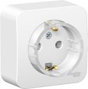 Schneider Electric Blanca BLNRA110111 Розетка одинарная с заземляющим контактом и изоляционной пластиной (16 А, в сборе, открытая установка, белая)