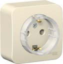 Schneider Electric Blanca BLNRA110112 Розетка одинарная с заземляющим контактом и изоляционной пластиной (16 А, в сборе, открытая установка, молоко)