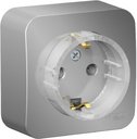 Schneider Electric Blanca BLNRA110113 Розетка одинарная с заземляющим контактом и изоляционной пластиной (16 А, в сборе, открытая установка, алюминий)