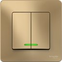 Schneider Electric Blanca BLNVS010514 Выключатель двухклавишный (10 А, в сборе, подсветка, скрытая установка, титан)