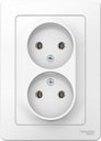 Schneider Electric Blanca BLNRS000021 Розетка двойная без заземляющего контакта (16 А, в сборе, скрытая установка, белая)