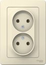 Schneider Electric Blanca BLNRS000022 Розетка двойная без заземляющего контакта (16 А, в сборе, скрытая установка, молоко)