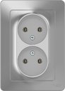 Schneider Electric Blanca BLNRS000023 Розетка двойная без заземляющего контакта (16 А, в сборе, скрытая установка, алюминий)