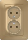Schneider Electric Blanca BLNRS000024 Розетка двойная без заземляющего контакта (16 А, в сборе, скрытая установка, титан)