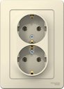 Schneider Electric Blanca BLNRS001022 Розетка двойная с заземляющим контактом (16 А, в сборе, скрытая установка, молоко)