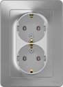 Schneider Electric Blanca BLNRS001023 Розетка двойная с заземляющим контактом (16 А, в сборе, скрытая установка, алюминий)
