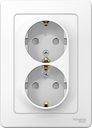 Schneider Electric Blanca BLNRS001121 Розетка двойная с заземляющим контактом (16 А, в сборе, шторки, скрытая установка, белая)