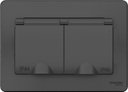 Schneider Electric Blanca BLNRS441126 Розетка двойная с заземляющим контактом (16 А, IP44, в сборе, шторки, крышка, скрытая установка, антрацит)