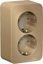 Schneider Electric Blanca BLNRA011224 Розетка двойная с заземляющим контактом и монтажной пластиной (16 А, в сборе, шторки, открытая установка, титан)