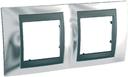 Schneider Electric Unica Top MGU66.004.210 Рамка 2-постовая (горизонтальная, графит/хром глянцевый)