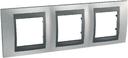 Schneider Electric Unica Top MGU66.006.238 Рамка 3-постовая (горизонтальная, графит/хром матовый)