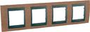 Schneider Electric Unica Top MGU66.008.2M2 Рамка 4-постовая (горизонтальная, графит/вишня)