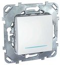 Schneider Electric Unica MGU5.201.18NZD Выключатель одноклавишный с подсветкой (10 А, под рамку, скрытая установка, белый)