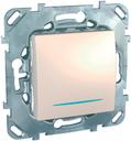 Schneider Electric Unica MGU5.201.25NZD Выключатель одноклавишный с подсветкой (10 А, под рамку, скрытая установка, бежевый)