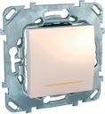 Schneider Electric Unica MGU5.262.25SZD Выключатель одноклавишный двухполюсный с индикацией (16 А, под рамку, скрытая установка, бежевый)