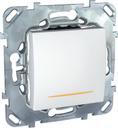 Schneider Electric Unica MGU5.262.18SZD Выключатель одноклавишный двухполюсный с индикацией (16 А, под рамку, скрытая установка, белый)
