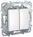Schneider Electric Unica MGU5.211.18ZD Выключатель двухклавишный двухполюсный (10 А, под рамку, скрытая установка, белый)