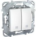 Schneider Electric Unica MGU5.208.18ZD Выключатель для жалюзи двухклавишный (10 А, с фиксацией, под рамку, скрытая установка, белый)