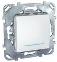Schneider Electric Unica MGU5.203.18NZD Переключатель одноклавишный с синей подсветкой (10 А, под рамку, скрытая установка, белый)