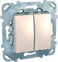 Schneider Electric Unica MGU5.213.25ZD Переключатель двухклавишный (10 А, под рамку, скрытая установка, бежевый)
