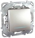 Schneider Electric Unica Top MGU5.201.30NZD Выключатель одноклавишный с подсветкой (10 А, под рамку, скрытая установка, алюминий)
