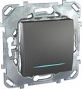 Schneider Electric Unica Top MGU5.201.12NZD Выключатель одноклавишный с подсветкой (10 А, под рамку, скрытая установка, графит)