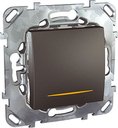 Schneider Electric Unica Top MGU5.262.12SZD Выключатель одноклавишный двухполюсный с индикацией (16 А, под рамку, скрытая установка, графит)