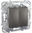 Schneider Electric Unica Top MGU5.211.12ZD Выключатель двухклавишный двухполюсный (10 А, под рамку, скрытая установка, графит)