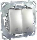 Schneider Electric Unica Top MGU5.207.30ZD Выключатель для жалюзи двухклавишный (10 А, без фиксации, под рамку, скрытая установка, алюминий)