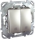 Schneider Electric Unica Top MGU5.208.30ZD Выключатель для жалюзи двухклавишный (10 А, с фиксацией, под рамку, скрытая установка, алюминий)
