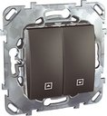 Schneider Electric Unica Top MGU5.208.12ZD Выключатель для жалюзи двухклавишный (10 А, с фиксацией, под рамку, скрытая установка, графит)