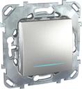 Schneider Electric Unica Top MGU5.206.30NZD Выключатель-кнопка одноклавишный с подсветкой (10 А, под рамку, скрытая установка, алюминий)
