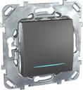 Schneider Electric Unica Top MGU5.203.12NZD Переключатель одноклавишный с синей подсветкой (10 А, под рамку, скрытая установка, графит)