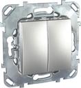 Schneider Electric Unica Top MGU5.213.30ZD Переключатель двухклавишный (10 А, под рамку, скрытая установка, алюминий)