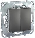 Schneider Electric Unica Top MGU5.213.12ZD Переключатель двухклавишный (10 А, под рамку, скрытая установка, графит)
